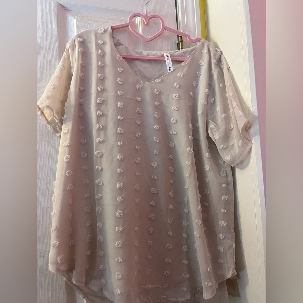 Zenana Outfitters Cream Textured Top